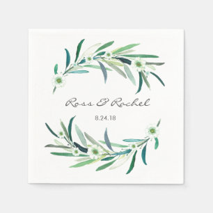 Serviettes Jetables Eucalyptus Floral Mariage personnalisé Napkin