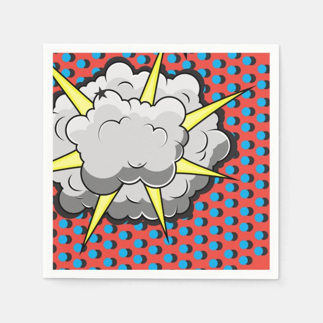 Serviettes Jetables Explosion de style comique pop art (Devant)