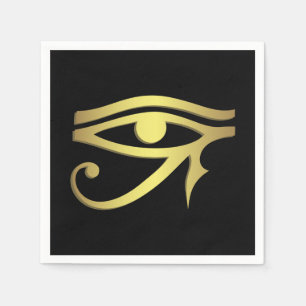 Serviettes Jetables Eye of horus egyptian symbole noir