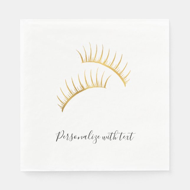 Serviettes Jetables Eyelashes Glam Or (Devant)