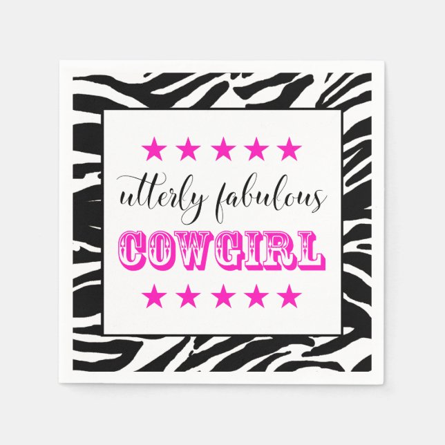 Serviettes Jetables Fabuleux "COWGIRL" (Devant)