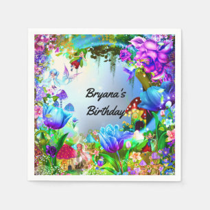 Serviettes Jetables Fairy Forest Enchanted Magique fête d'anniversaire