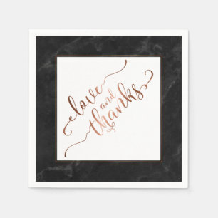 Serviettes Jetables Faux cuivre écriture amour et remerciements avec m