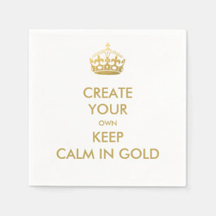 Serviettes Jetables Faux Gold Gardez le calme et continuer à la fête d