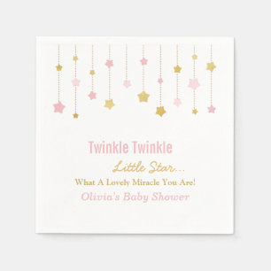 Serviettes Jetables Faux Gold Rose Twinkle Twinkle Little Star Napkins