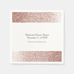 Serviettes Jetables Faux Pailleté Rose Gold