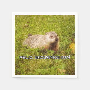 Serviettes Jetables Feliz Groundhog Day! serviettes