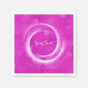 Serviettes Jetables Fête Cendrillon scintillement rose et blanc pour t