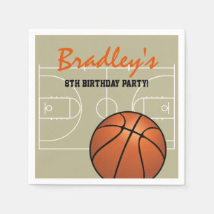 Serviettes Jetables Fête d'anniversaire de basketball pour enfants