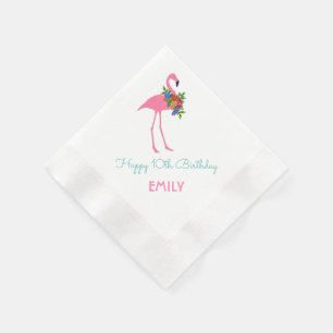 Serviettes Jetables Fête d'anniversaire de flamant rose à Noël