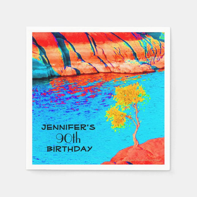 Serviettes Jetables Fête d'anniversaire, n'importe quel âge, Papier d' (Devant)