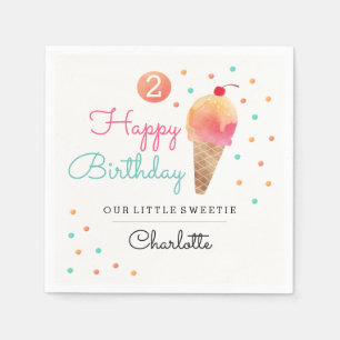 Serviettes Jetables Fête de la crème glacée Anniversaire de enfant Par