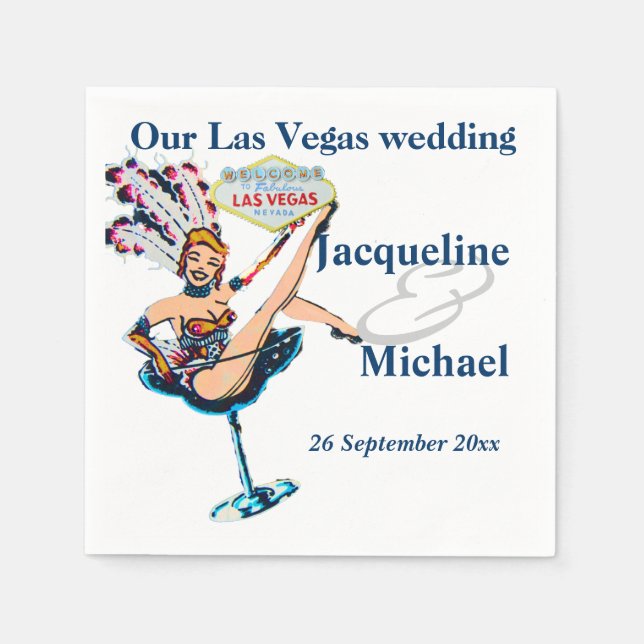 Serviettes Jetables Fête de mariage de Las Vegas (Devant)