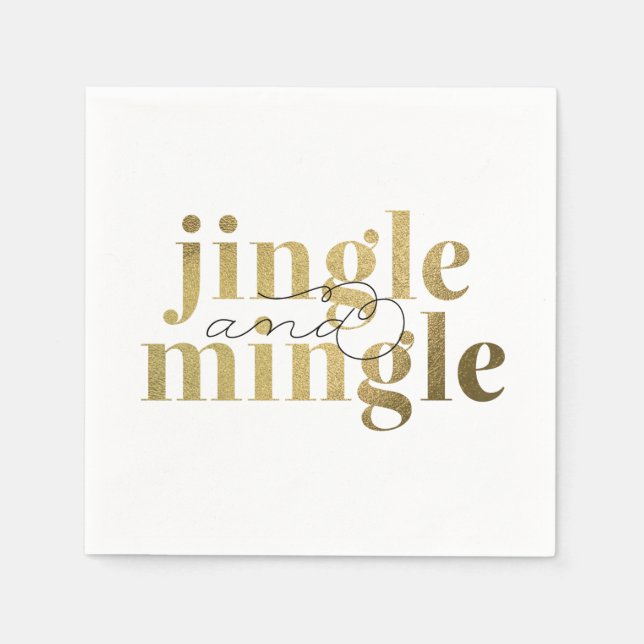 Serviettes Jetables Fête de Noël Jingle et Mingle (Devant)