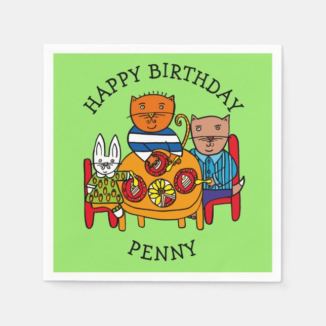 Serviettes Jetables Fête des amis personnalisés (Devant)