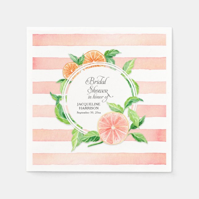 Serviettes Jetables Fête des mariées Fête Pink Pamplemousse Oranges Ci (Devant)