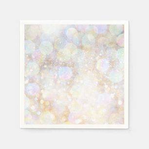 Serviettes Jetables Fête Glamour Paillettes Flou Arc-en-ciel Champagne