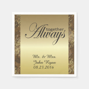 Serviettes Jetables Feu d'Mariage d'or