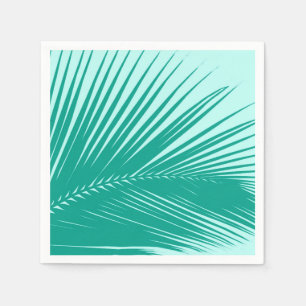 Serviettes Jetables Feuille de palme - Turquoise et aqua
