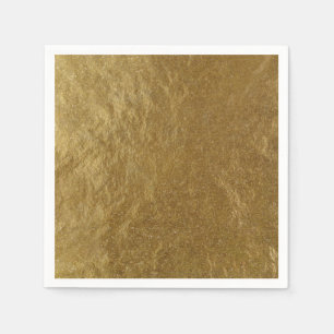 Serviettes Jetables Feuille d'Or Moderne Élégant Chic Mariage