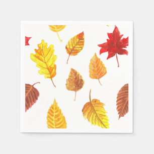Serviettes Jetables Feuilles d'automne motif
