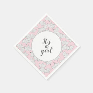 Serviettes Jetables Feuilles élégants de ginkgo avec couleur arrière -