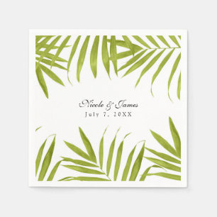 Serviettes Jetables Feuilles tropicaux Été Élégante Réception de maria