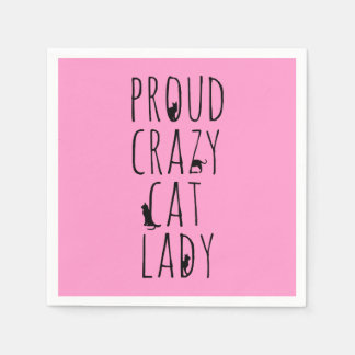 Serviettes Jetables Fier Crazy Cat Lady