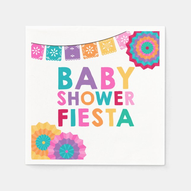 Serviettes Jetables Fiesta Baby shower Napkin Baby shower mexicain (Devant)