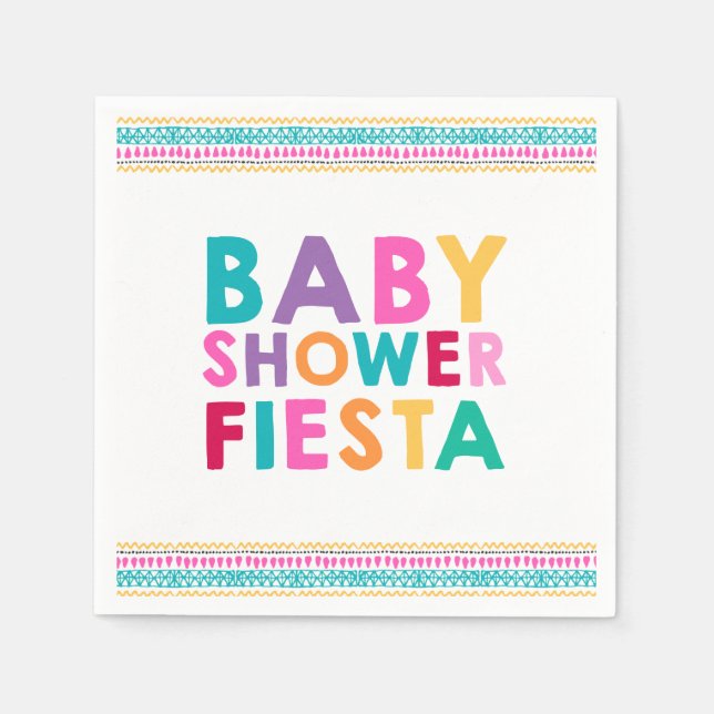 Serviettes Jetables Fiesta Baby shower Napkin Baby shower mexicain (Devant)