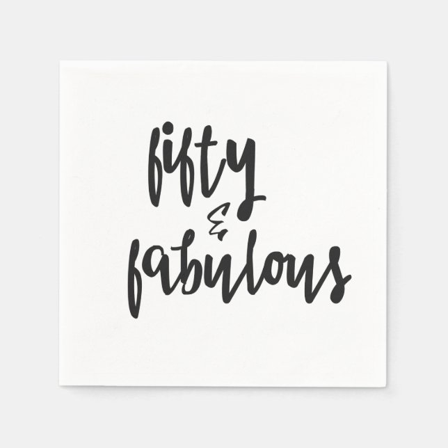 Serviettes Jetables Fifty & Fabulous - Fun 50e anniversaire (Devant)