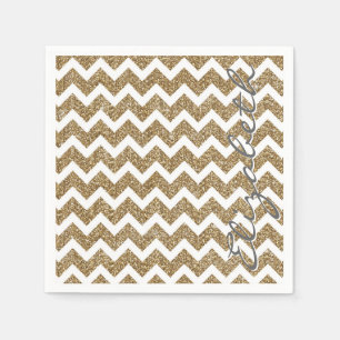 Serviettes Jetables Fille brillant Gold Faux effets de parties scintil