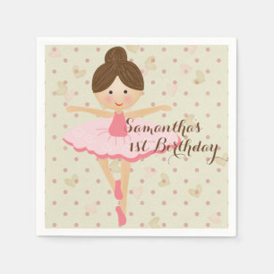 Serviettes Jetables Fille rose et Dreamy Ballerina