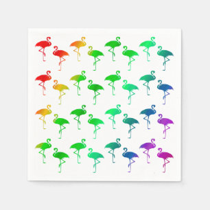 Serviettes Jetables Flamant rose de pelouse Rainbow Pride Motif