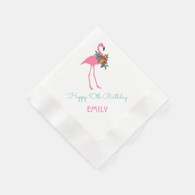 Serviettes Jetables Flamant rose fête d'anniversaire à Noël (Coin)