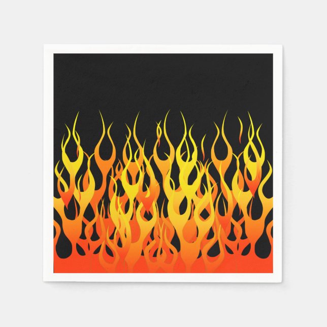 Serviettes Jetables Flammes de course Hot Classic en flammes (Devant)