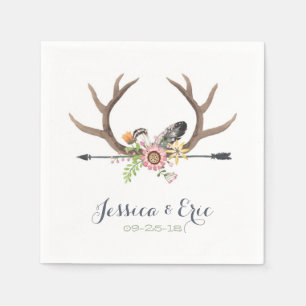 Serviettes Jetables Flèche fleur sauvage et Antlers