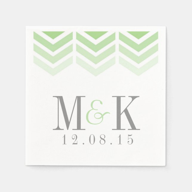 Serviettes Jetables Flèches Ombre moderne Chevron moderne Monogram Nap (Devant)
