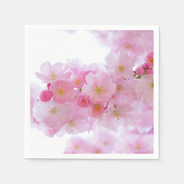 Serviettes Jetables Fleur de cerisier japonaise (Devant)