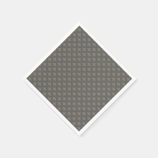 Serviettes Jetables Fleur de lis Motif + votre image ou texte (Coin)