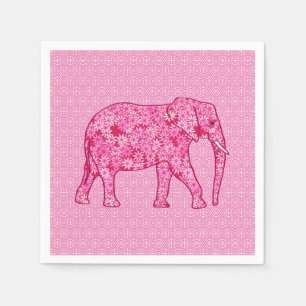 Serviettes Jetables Fleur d'éléphant - rose fuchsia