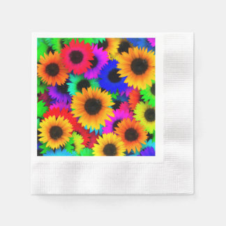 Serviettes Jetables Fleur psychédélique vive enfant Motif hippie