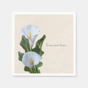 Serviettes Jetables Fleurs de lys calla Floral Élégant Mariage de mari