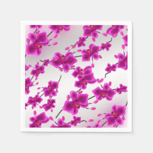 Serviettes Jetables Fleurs d'orchidées Élégant Mariage floral