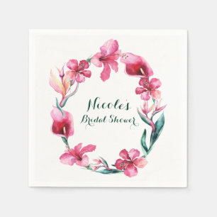 Serviettes Jetables Fleurs hawaïennes tropicales Soirée de mariage élé