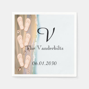 Serviettes Jetables Flip Flops sur le mariage de plage