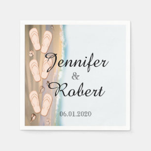 Serviettes Jetables Flip Flops sur le mariage de plage