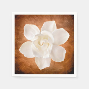 Serviettes Jetables Floral de fleurs de Gardenia blanches
