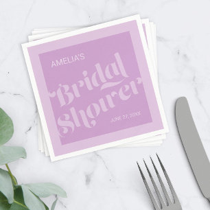 Serviettes Jetables Flourissant Typographie Lavender Lilac Fête des ma