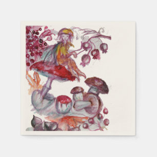 Serviettes Jetables FOLLET MAGIQUE DE CHAMPIGNONS Imaginaire Floral Ro